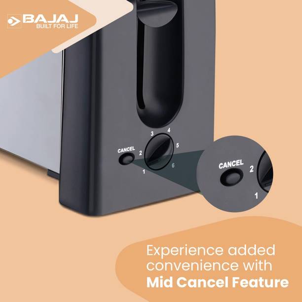 BAJAJ ATX 3 750 W Pop Up Toaster  (Silver and black)