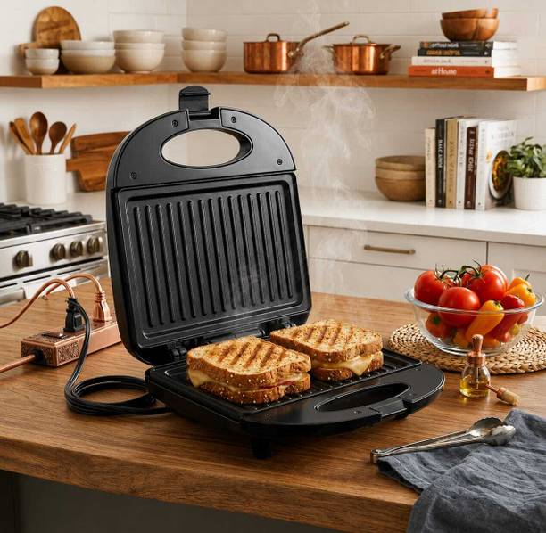 KINOKI Compact Electric Grill & Toast Maker | Sandwich Maker 750 W Pop Up Toaster