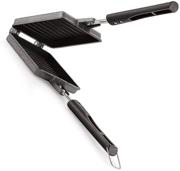 GLARIXA Double Side Sandwich Maker Pan Non Stick Toasting Grill with Handle 2 W Pop Up Toaster