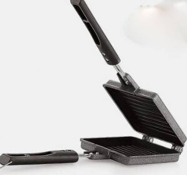 GLARIXA Sandwich Maker Non-Electric | Gas Stove Compatible | Long Cool Touch Handles 2 W Pop Up Toaster