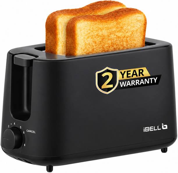 iBELL CRUSTOF20 2 Slice Pop Up Toaster Black 750W 2 Year Warranty 750 W Pop Up Toaster