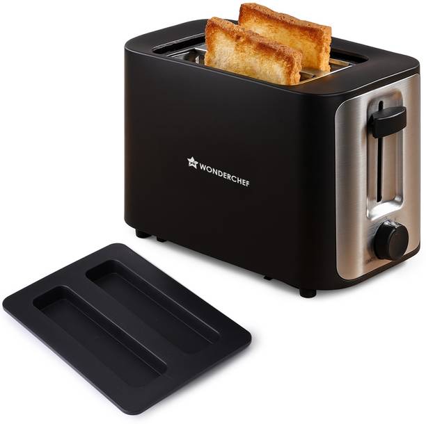 WONDERCHEF Roma 2-Slice Pop-up Toaster with Lid Cover, Automatic Electric 800 W Pop Up Toaster