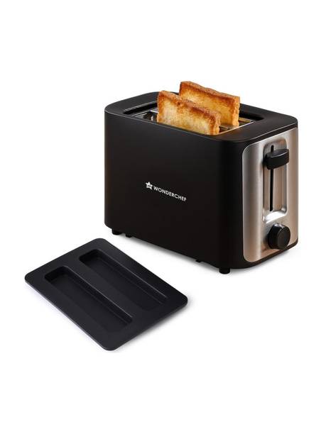 WONDERCHEF Roma 2-Slice Pop-up Toaster with Lid Cover, Automatic Electric 800 W Pop Up Toaster