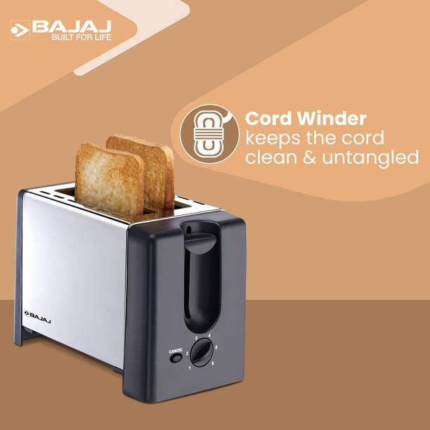 BAJAJ ATX 3 750 W Pop Up Toaster  (Silver and black)