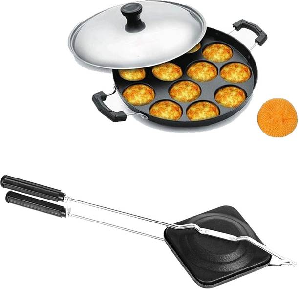 Masox Store Sandwich Gas Toaster Regular & 12 Cavity Appam Patra with Stainless Steel Lid S3 0 W Pop Up Toaster