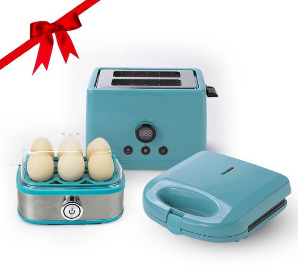 The Better Home FUMATO Breakfast Combo|Toaster+Sandwichmaker+EggMaker|Color-coordinated Gift set 1000 W Pop Up Toaster