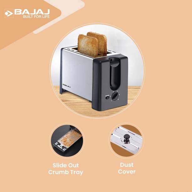 BAJAJ ATX 3 750 W Pop Up Toaster  (Silver and black)