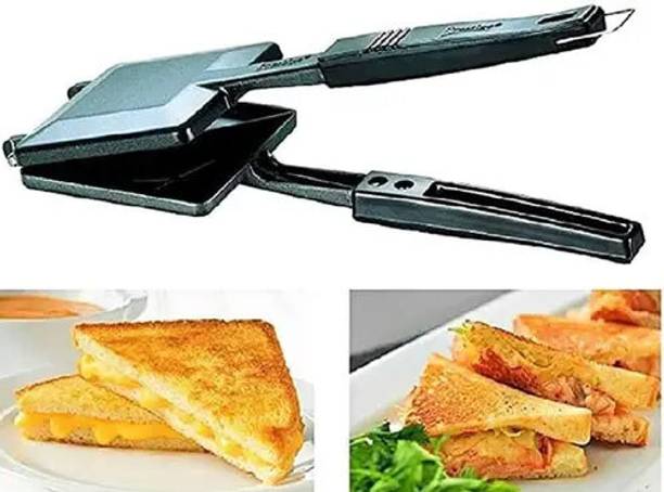 RECTITUDE Best Quality Non-stick Jumbo Grill Gas Bread Toaster, Sandwich Maker Grill 2 W Pop Up Toaster