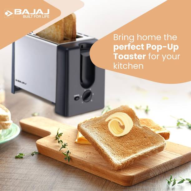 BAJAJ ATX 3 750 W Pop Up Toaster  (Silver and black)
