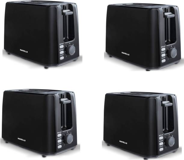 HAVELLS Crisp Plus Pop-Up Toaster | 2 Slices | 750 Watts |(pack of 4) 750 W Pop Up Toaster