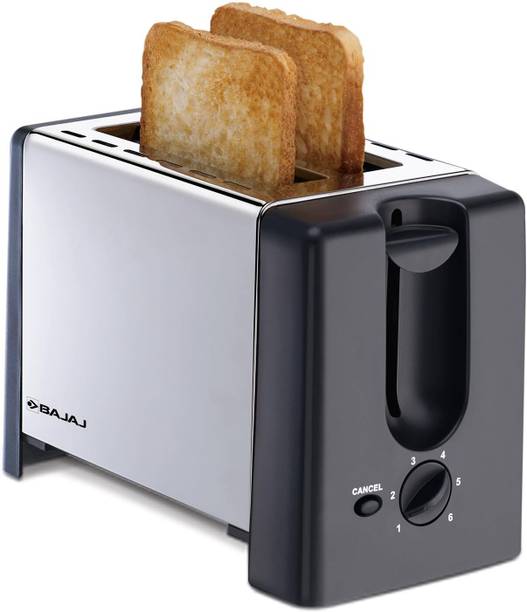 BAJAJ ATX 3 750 W Pop Up Toaster (Silver and black)