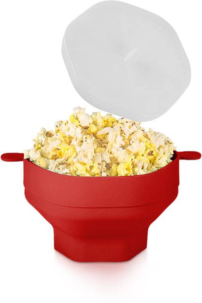 SHADOWHAWK Microwave Popcorn Maker with Lid Heat Resistant Silicone Popcorn Container Microwave Popcorn Maker Silicone Bowl with Lid Heat Resistant 1200 ml Popcorn Maker