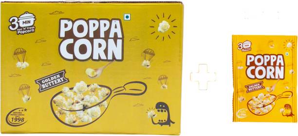 poppacorn A Grade Imported Kernels Instant Popcorn 70gX16 Pouches Big Size High Expansion, Golden Buttery Popcorn