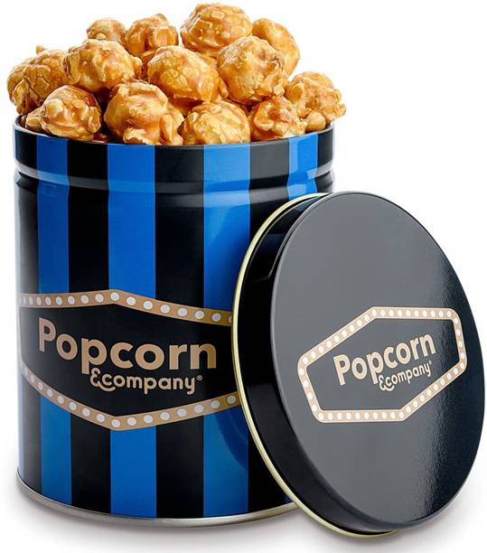 POPCORN&COMPANY Caramel Krisp Popcorn, Ready to Eat Caramel Flavored Popcorn Regular Tin-130g Caramel Krisp Popcorn