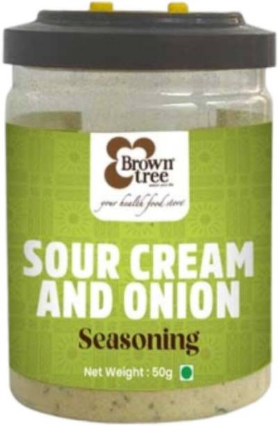 Brown tree Sour Cream & Onion Seasoning Powder|Gourmet Flavoring for Popcorn|Organic Powder Perfect for Fries, Finger Chips, Dips Popcorn, Makhana, Pasta, Nachos, Movie Style Popcorn Popcorn