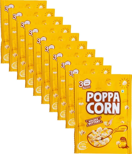 poppacorn Instant Cooker Popcorn 35gX10 Pouches Imported Corn Kernels Golden Buttery Popcorn