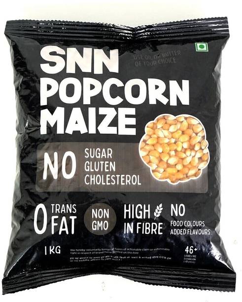 SHAH NANJI NAGSI SNN Popcorn Maize 1 kg | High Expansion, 100% Imported Popcorn, Homemade-Healthy sacks, Ready to Cook Popcorn