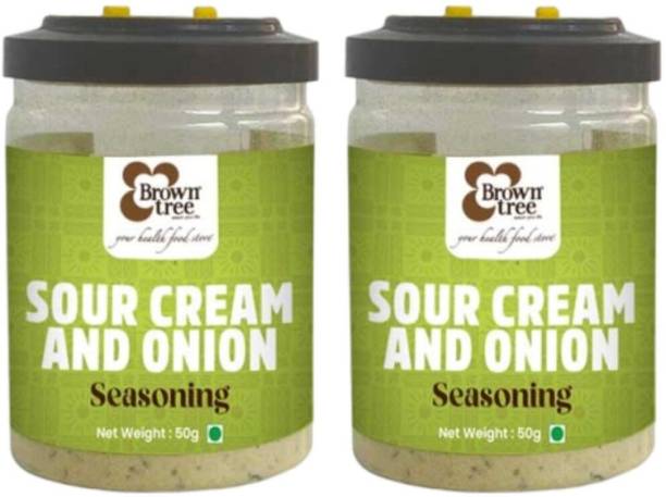 Brown tree Sour Cream & Onion Popcorn Powder|Seasoning & Dressing| Spices-Mix|Each Pack 50g Perfect for Salads, Pasta and more, Movie Style Popcorn, Natural Flavour Seasoning Popcorn