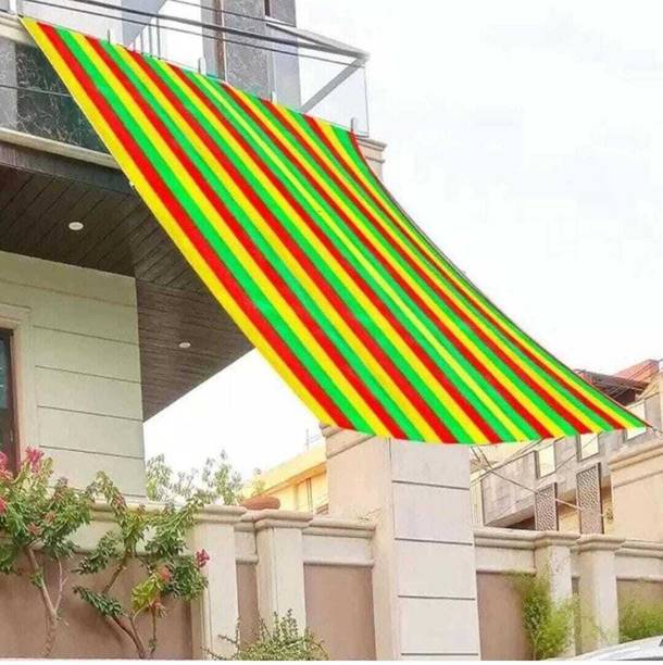 tirpalhouse MULTICOLOUR SHED NET 10FTX18FT WITH 5PCS GRIPPER Tent - For TARPAULINE SHEET 12 FEETX 18 FEET