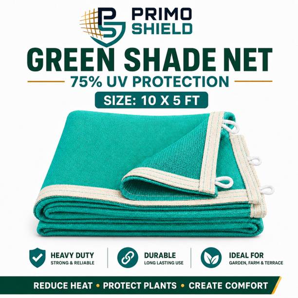 Primo Shield Green Shade Net 10x5 Ft, 75% UV Block for Garden, Balcony & Terrace Portable Green House