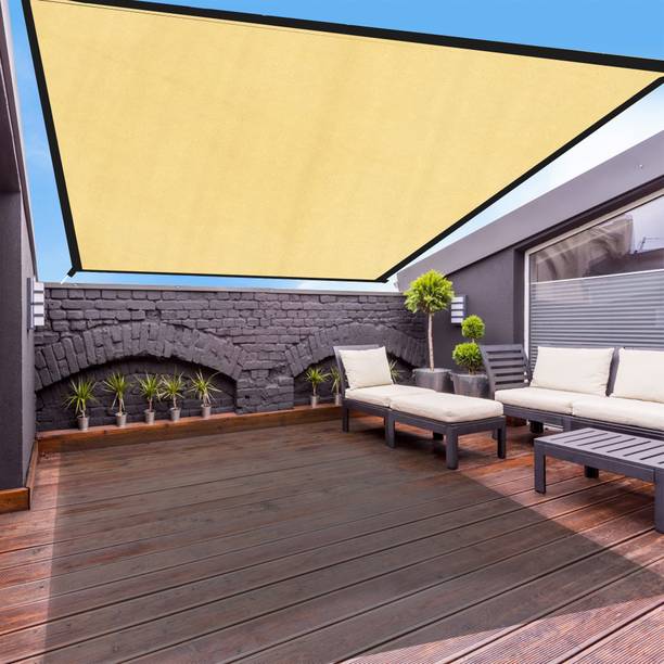 Freddo Polyester Webbing Sun Shade Sails 90% Shading, , 5 ft x 5 ft (Beige Color) Portable Green House