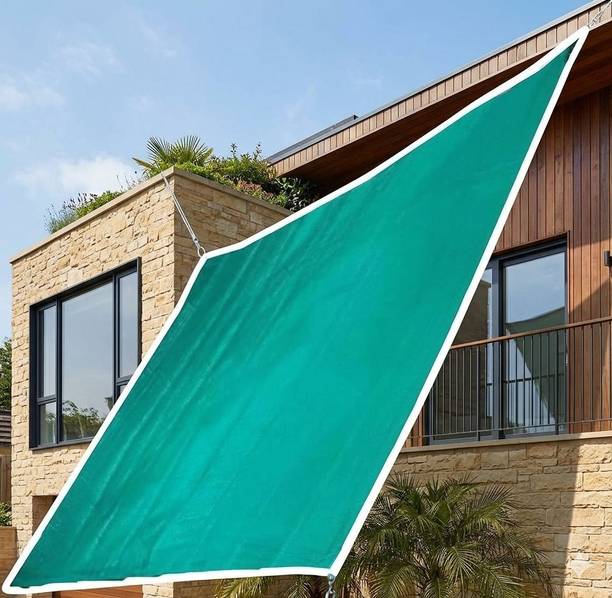 ROPESTORE 10*10 ft Green Shade Nett / Tarpaulin Sheet, 90% SUNPROTECTION,WHITE BORDER Portable Green House