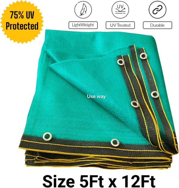 Use way Green Shade Net(5Ft x 12Ft)- 75% Sunlight Block Multipurpose For Garden/Balcony Portable Green House