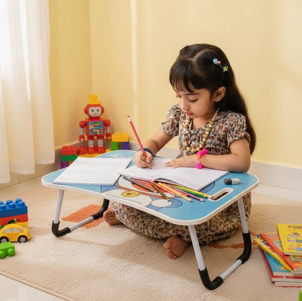 WIFTY Large Surface Study Table for Students & Professionals Wood Portable Laptop Table