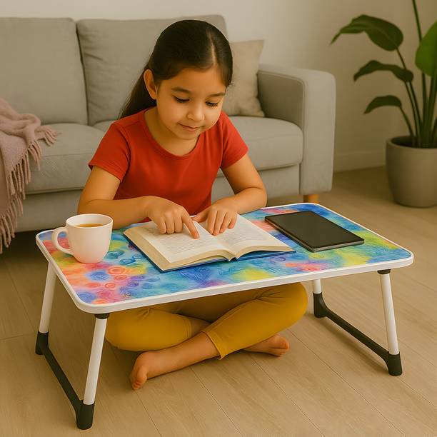 Outpack Laptop Multipurpose Table for Kids & Office | Foldable Bed Desk for Study & Work Wood Portable Laptop Table
