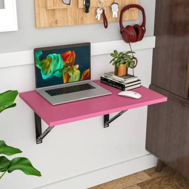 Tanishq Arts Wall Mounted Folding Kitchen and Computer Table, Wooden Study | Wood Portable Laptop Table