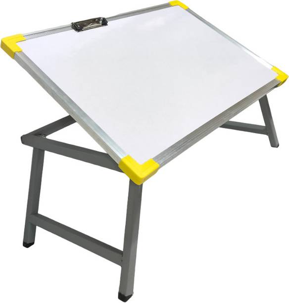 Rite Tables Multi Purpose White Board Study Table with Paper Holding Clip Wood Portable Laptop Table