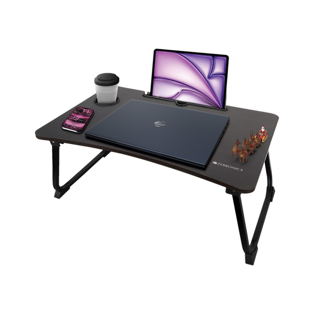 ZEBRONICS ZEB - DOW Y2 (Black) Wood Portable Laptop Table