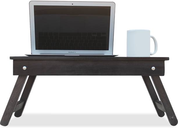 rf royal finish Simpla Foldable Table,Round Corner,Carbon Black,Sheesham Wood Wood Portable Laptop Table