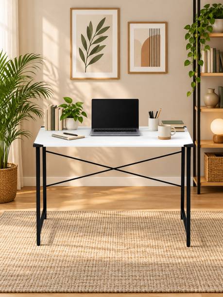 HOMIBOSS office work station table for Student, Home, With Steel Metal Frame Metal Portable Laptop Table