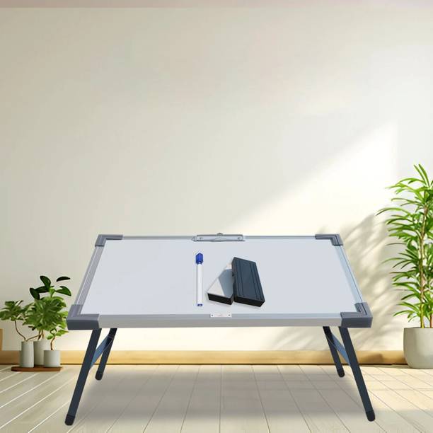Rose Designer Chairs Multipurpose White Board Study Lapdesk, Foldable & Portable (16" X 24") Metal Portable Laptop Table
