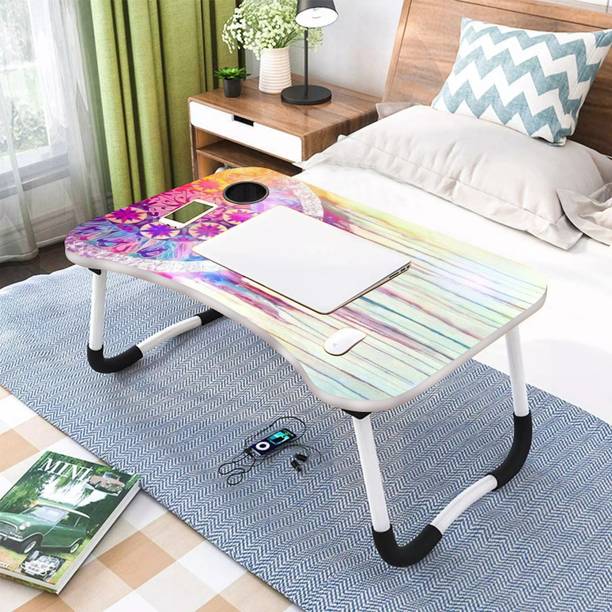 KAIZONE Wooden Foldable Students Stand, Computer Desk Folding, Portable Laptops Tables Wood Portable Laptop Table