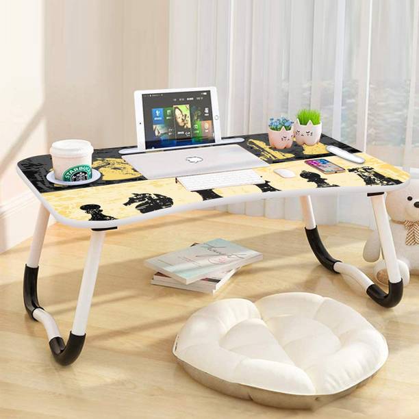 MITHILA Desk for Study Foldable Non-Slip Legs Reading Tray, Lapdesk Table Wood Portable Laptop Table