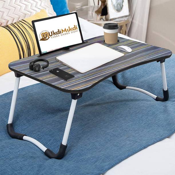 UkdiMukdi Foldable Study Table/Portable Laptop Table/Bed Table/Lap Desk Wood Portable Laptop Table