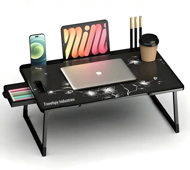Alliance Multipurpose Foldable with Cup Holder, Study , Bed Wood Portable Laptop Table