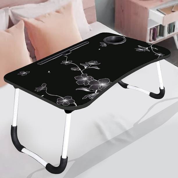 MAKD Multipurpose Foldable with Cup Holder, Study , Bed Wood Portable Laptop Table