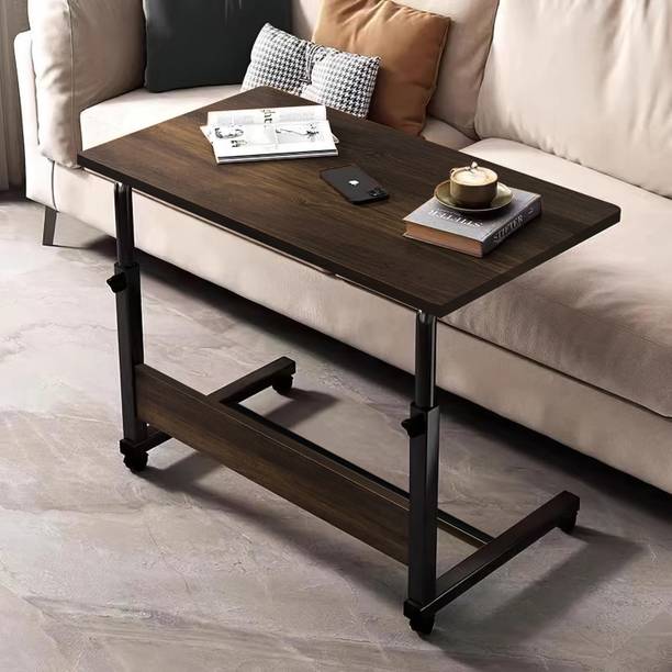 Torche Torche Multipurpose Height Adjustable Movable Table in Black Frame & Iron Wood Portable Laptop Table