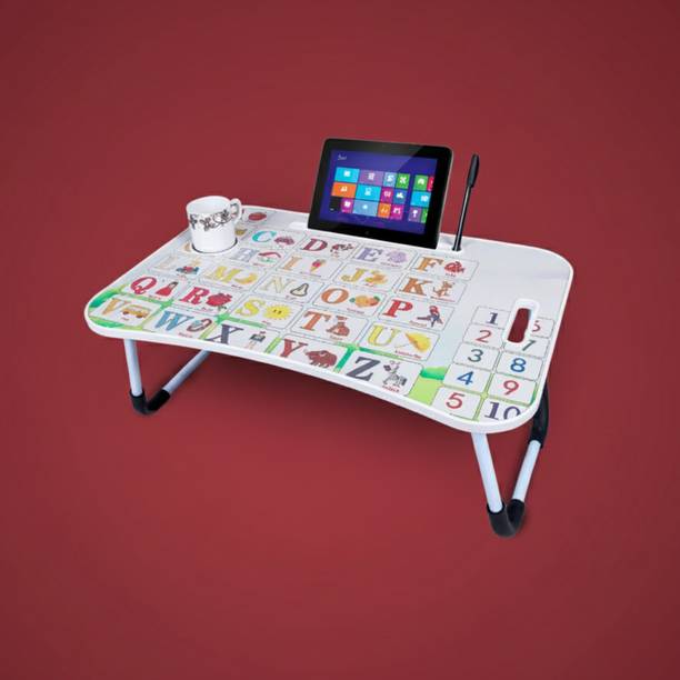 Kiara Quality First Alphabet Print Kids Foldable Table For Study & Work, Best for Work Home Wood Portable Laptop Table