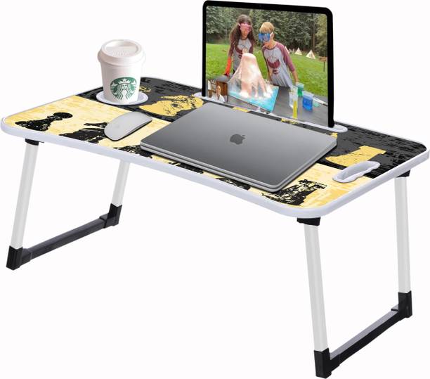TABLEKINg Desk for Study Foldable Non-Slip Legs Reading Tray, Lapdesk Table Wood Portable Laptop Table