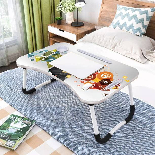 MEZIRE Desk for Study Foldable Non-Slip Legs Reading Tray, Lapdesk Table Wood Portable Laptop Table