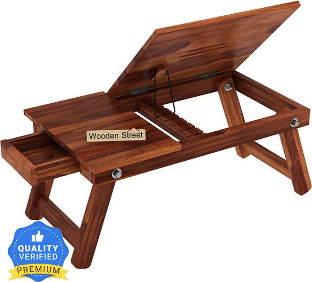 Wooden Street Sheesham Wood Lance Laptop Table,Foldable,Portable Adjustable Multipurpose Table Wood Portable Laptop Table