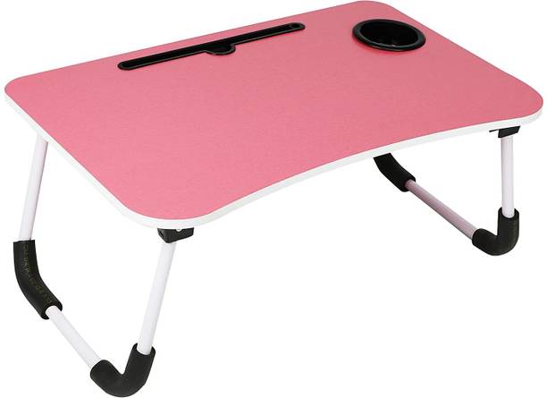 JYOTCREATION Foldable Wooden Laptop Table for Study Table with Drawer, Tablet/Mobile Holder Wood Portable Laptop Table