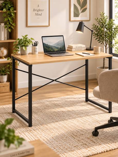HOMIBOSS office work station table for Student, Home, With Steel Metal Frame Metal Portable Laptop Table