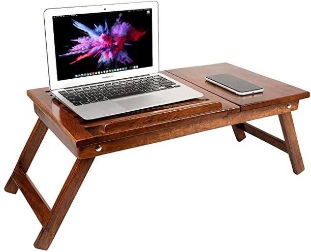WorldsofWood Pure Mango Wood With Premium Finish Wood Portable Laptop Table