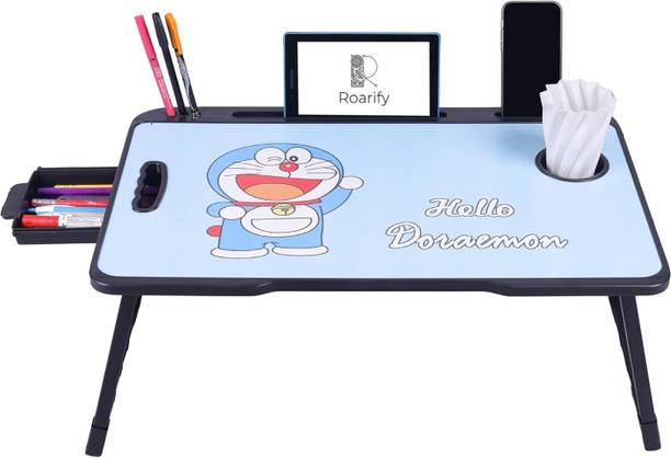 Roarify Premium Wooden Portable Study Table & Laptop Desk for Kids & Adults (Doremon) Wood Portable Laptop Table