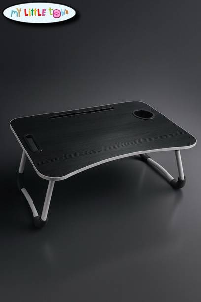 MY LITTLE TOWN Black Study Table |Portable Laptop Table| Foldable table | Lapdesk Black Wood Portable Laptop Table